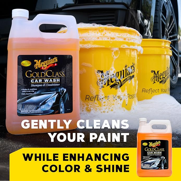 Meguiar's Gold Class Car Wash, Ultra-Rich Foam Car Wash Soap and Conditioner for Vehicle Cleaning, Paint Cleaner to Clean and Condition in One Easy Step, 1 Gallon