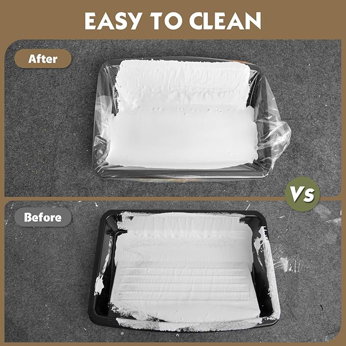 ROLLINGDOG 12 inch Disposable Paint Tray Liners - Heavy Duty LDPE Material Easy Removal and Fast cleanup(Pack of 5)