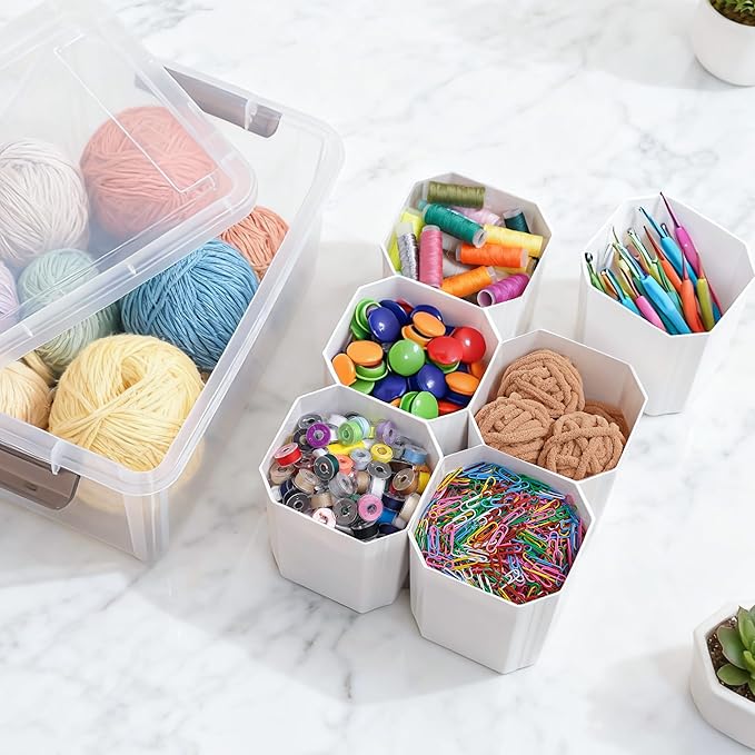 Citylife 17 QT Plastic Storage Bins Clear Storage Box with Lids Multipurpose Stackable Storage Containers for Organizing Tool, Craft, Crayon