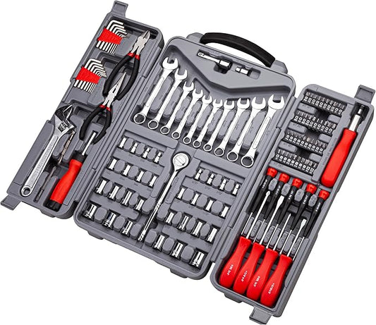CARTMAN 123 Piece Socket Wrench Set Auto Repair Tool Set Toolbox Storage Case General Household Tool Kit Perfect for Homeowner Diyer Handyman