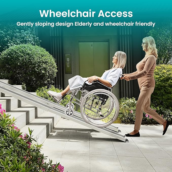 Wheelchair ramp 5FT, Lightweight, Retractable and Portable, can be Used for Wheelchair ramps, Comes with a Handbag