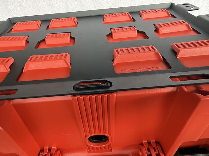 VELCKING for Milwaukee Packout Mounting Plate, Metal Storage Base, Wall and Floor Compatible Toolbox Mount (RED, 2-Full Plate)
