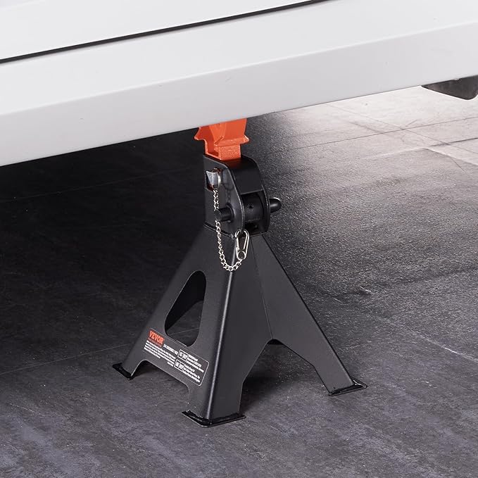 VEVOR Jack Stands, 3 Ton (6,000 lbs) Capacity Car Jack Stands Double Locking, 10.8-16.3 inch Adjustable Height, for Lifting SUV, Pickup Truck, Car and UTV/ATV, Red, 1 Pair