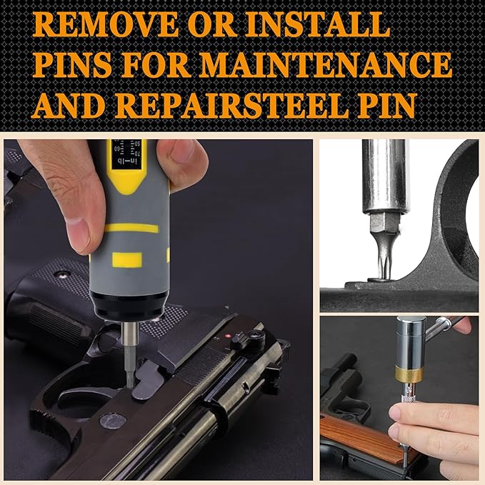 Torque Screwdriver & Pin Punch Set, Elite Gunsmithing Tools Absolute Combo for Gun Maintenance, Scope Mounting, DIY, Include S2 Bits, Brass and Steel Pin Punches, Hammer set