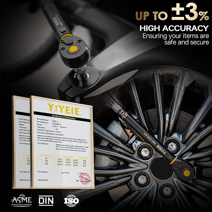 3 in 1 Torque Wrench Set with Upgraded Lock Ring, 1/4" & 1/2" Drive (10-230 In.lb/10-180 Ft.lb) Torque Wrenches with 3/8" Adapter, ±3% Accuracy, 72-Tooth Dual-Scales for Bike, Motor, Car Maintenance