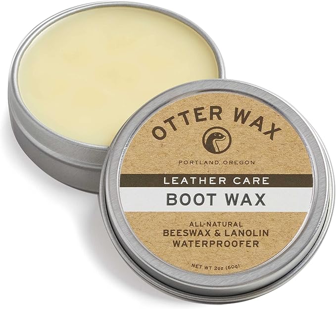 Otter Wax Boot Wax | 2 Oz | All-Natural Leather Waterproofing Wax | Heavy Duty Water Repellent, Conditioner, & Sealant for Work Boots, Hiking Boots & Outdoor Leather | Made in Portland USA