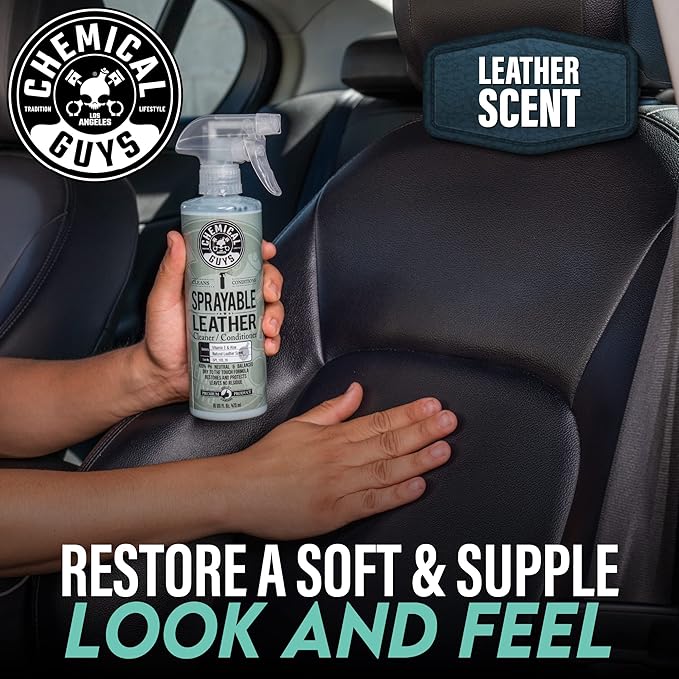 Chemical Guys SPI_103_16 Sprayable Leather Cleaner and Conditioner in One for Car Interiors, Leather Scent, 16 fl oz & SPI_993_16 Nonsense All Surface Cleaner 16 fl. Oz, Unscented