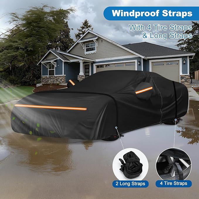 QUNSUNUS 6 Layer Car Cover for C5 Corvette 1996-2004 Waterproof All Weather Windproof for Corvette Car Cover Hail Protection with Zipper