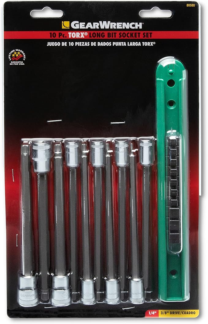 GEARWRENCH 10 Pc. 1/4" & 3/8" Drive Long Torx Bit Socket Set - 80588