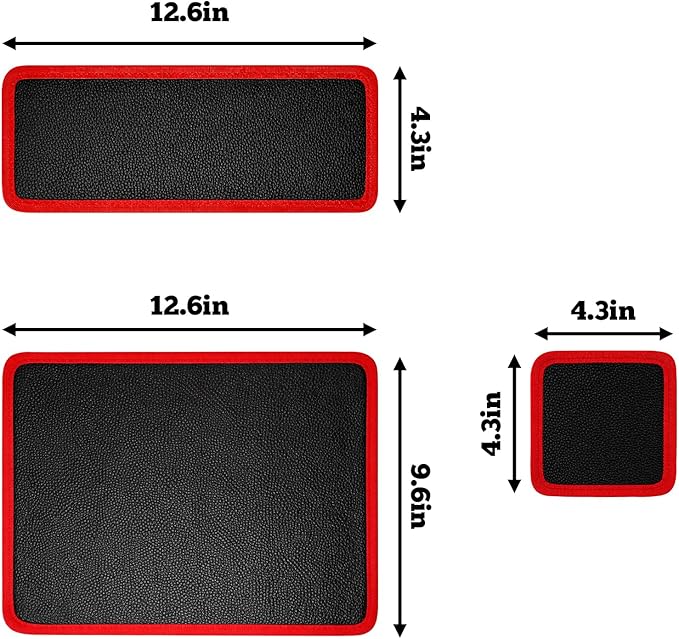 Qidejoy 3Pcs Magnetic Tool Mat & Tray, Flexible PVC & Non-Slip Tool Holder, 40LB Magnetic Parts Pad – Tools for Mechanics, Garage, Workshop & Auto Repair, Toolbox Organization, Holds Screws