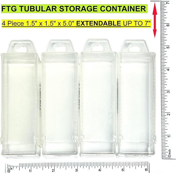 FTG USA Storage Container 4 Piece Large Size Extendable Plastic Box Used as Storage Case for Countersink and Replacement Drill Bits