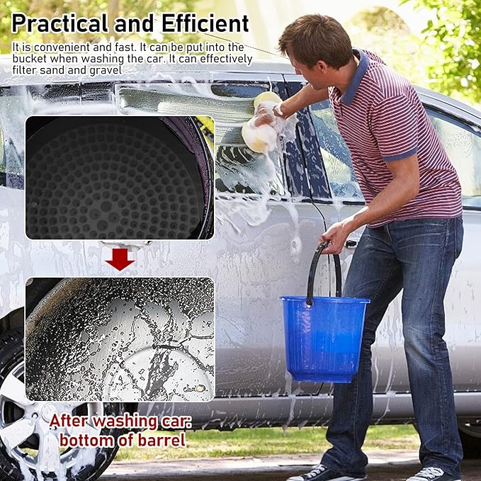 Bucket Dolly w/Grit Trap,5 Gallon Car Wash Bucket Roller with 5 Rolling Swivel Casters,Heavy Duty Rolling Bucket Dolly Removable Bucket Mover for Car Washing Detailing Smoother Maneuvering (Black)