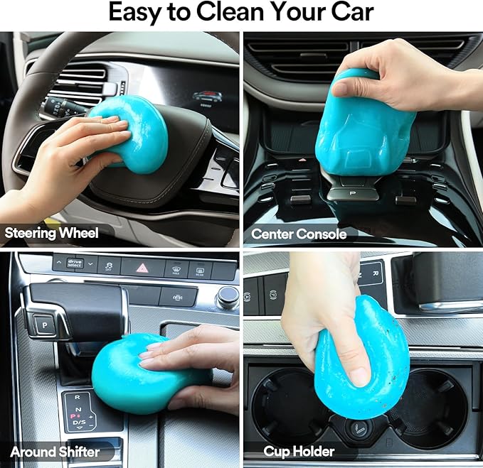 PULIDIKI Car Cleaning Gel for Car Cleaning Putty Car Slime for Cleaning Car Detailing Putty Detail Tools Car Interior Cleaner Car Cleaning Kits Car Accessories Blue Yellow (2Pack)