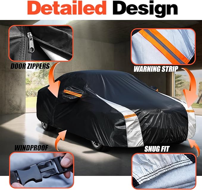 Honda Accord Car Cover 100% Waterproof All Weather, Gift with Towel, 10 Layers Car Cover Custom Fit 2001-2026 Honda Accord, Full Exterior Cover Rain Sun UV Protection with Door Zipper.