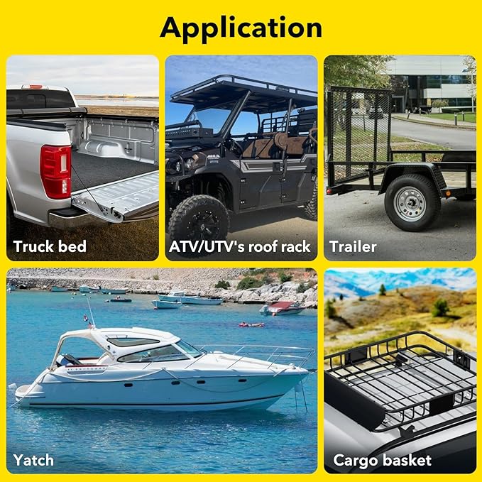 CarBole Highly Elastic Cargo Net for Pickup, Heavy Duty Truck Bed Load Mesh for SUV ATV UTV Trailer Trap Roof Rack Boat Netting Organizer (Double Layer 4'x4' Stretches to 7'x7')
