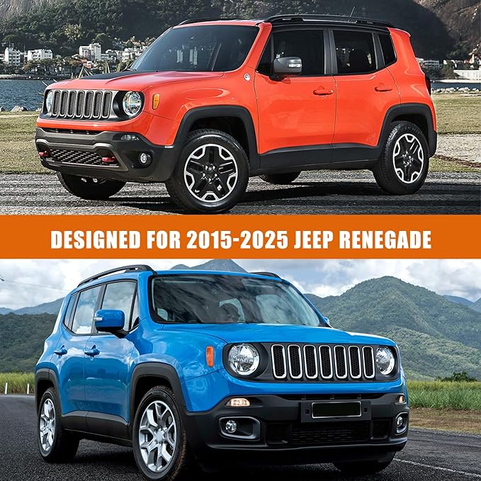 Waterproof Car Covers Replace for 2015-2025 Jeep Renegade, 6 Layers Silver All Weather Car Cover with Zipper Door & Windproof Bands for Snow Rain Dust Hail Protection
