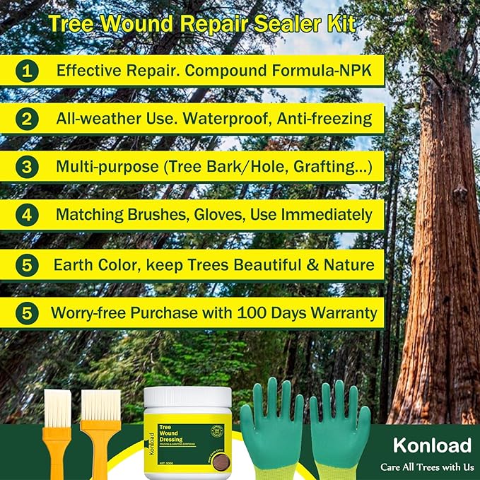 Tree Wound Sealer-500g Tree Wound Dressing for Damaged Trees Pruning Sealer. Bonsai Cutting Paste Tree Trunk Paint Protection Grafting Wax for Effective Tree Wound Repair-Brown