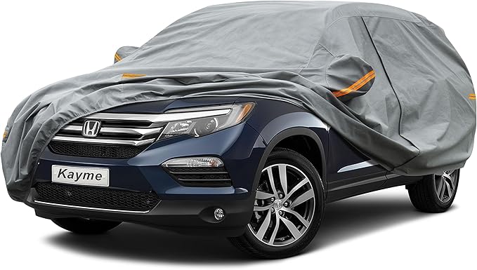 Kayme Heavy Duty SUV Car Cover Custom Fit Honda Pilot (2008-2025) Waterproof All Weather for Automobiles, Full Exterior Covers Sun Rain UV Protection.（Deliver About 3-10 Days）