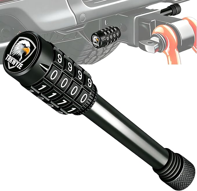Keyless Combination Trailer Hitch Pin Lock for 2” & 2-1/2” Receivers, 5/8" Dia. 3-1/2" Span Locking Hitch Pin, Rust-Resistant Hitch Reciver Lock (Keyless1Pack)