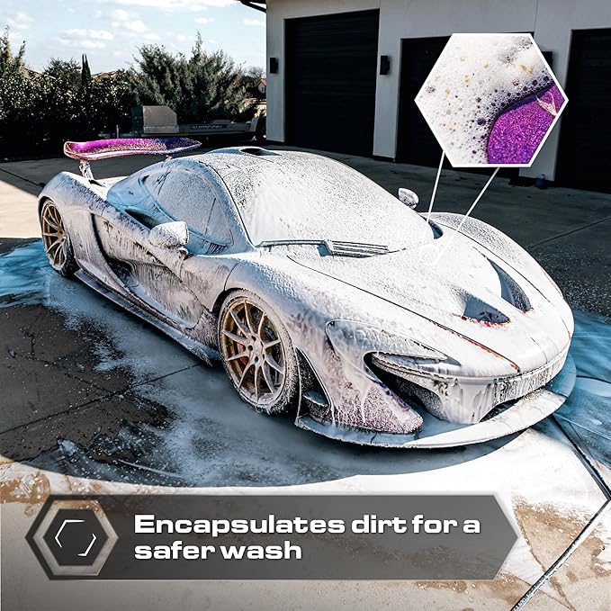 Blackline Automotive Extreme Foaming Car Shampoo - Extreme Ultra Foam Perfect for Ceramic Coatings - Compatible with Foam Cannon for Pressure Washer (16 FL Oz, JDM Squash)