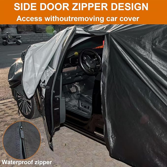 8 Layer Car Cover Custom Fit for Chevrolet Corvette C4 C5 Coupe Convertible Targa 1980–2004 | Outdoor Full Exterior Car Cover | Sun, Rain, UV, Dust, and Snow Protection with Door Zipper