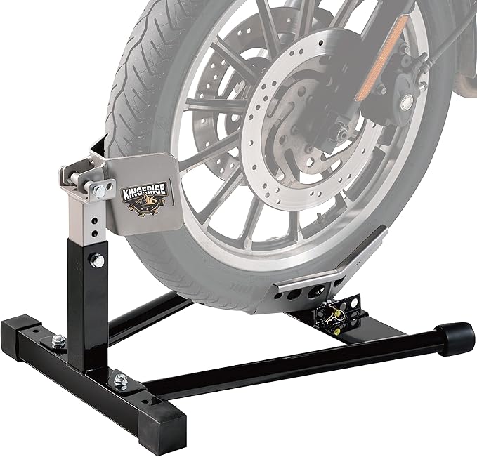 Adjustable Motorcycle Wheel Chock for Trailer, Heavy Duty Upfront Wheel Motorcycle Chock, Front Wheel Motorbike Trailer Wheel Chock, Front Wheel Motorcycle Wheel Chock, 16" to 21"
