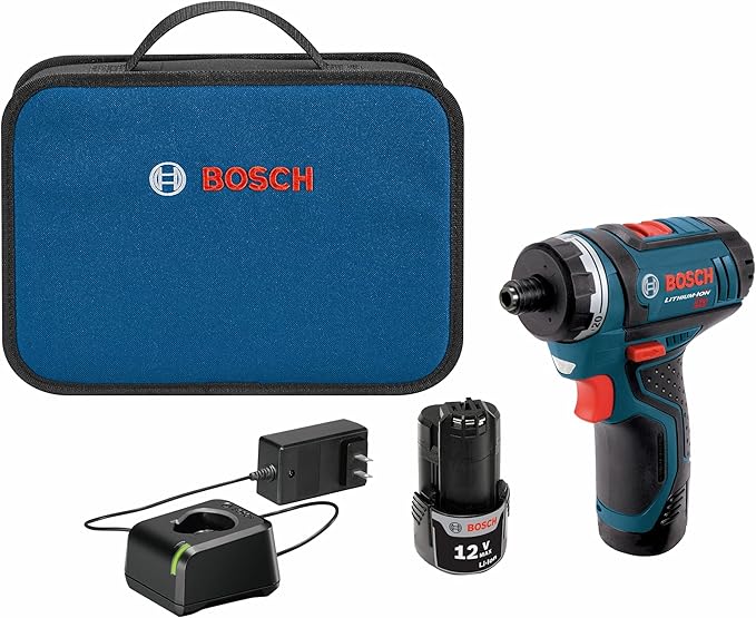 Bosch PS21-2A 12-Volt Max Lithium-Ion 2-Speed Pocket Driver Kit with 2 Batteries, Charger and Case w/ 41 pc drill and drive bit set
