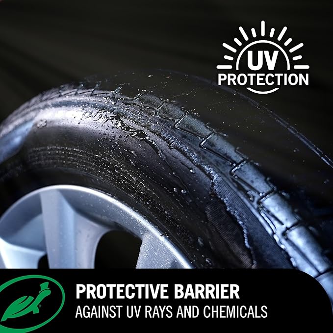 Turtle Wax Hybrid Solutions Graphene Acrylic Tire Shine Spray Coating, Long-Lasting Rich Black Shine, No-Sling, Water-Resistant Tire Dressing with UV and Dirt Repellent Protection, 23oz (Pack of 2)