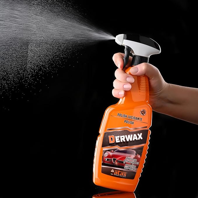 Spray Wax for Cars – Instant Mirror Shine & Streak-Free Finish – Premium Italian Formula, Easy Wipe-On Car Wax Spray for Deep Gloss, Slick Surface & Protection on Paint, Plastic & Trim – 25 Oz