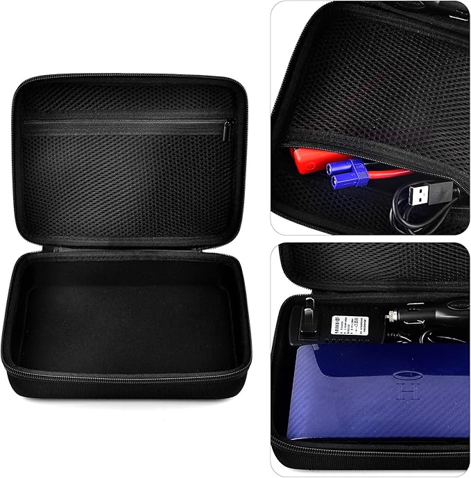 Case for Halo Bolt 58830/57720 mWh Portable Phone Laptop Charger Car Jump Starter, Power Bank Storage Holder with Mesh Pocket for AC Outlet, Car Charger and Accessories (Not for Halo Bolt Air)