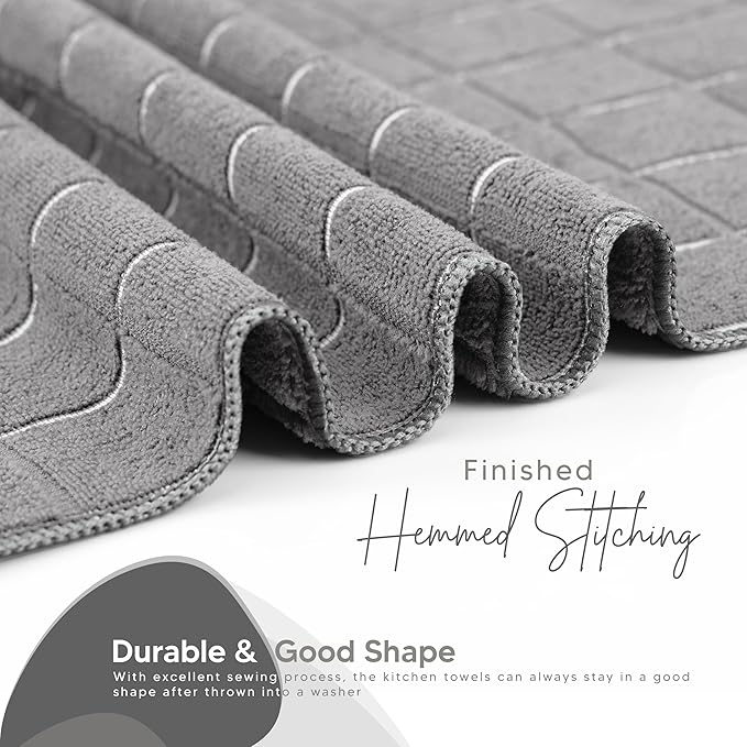 Utopia Towels - Microfiber Kitchen Towels, Super Absorbent 18 x 26 Inches, Durable, Soft, and Lint Free Dish Towels, Ideal for Cleaning Dishes, Pans, and Kitchen Appliance (8 Pack, Grey)