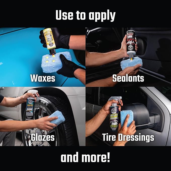 Chemical Guys Premium Grade Microfiber Applicator Pads - Ultra-Soft Foam Core, Safe for Sealants, Tire Dressings, Interior and Exterior Detailing, Car, Truck, SUV, RV, Motorcyle Care, 8 Pack