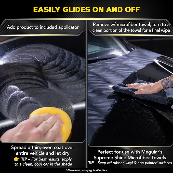 Meguiar's Gold Class Carnauba Plus Premium Paste Wax, Easy-to-Use Blend of Carnauba Wax and Long-Lasting Polymer Protection to Make Your Car Shine, 11 Oz Container