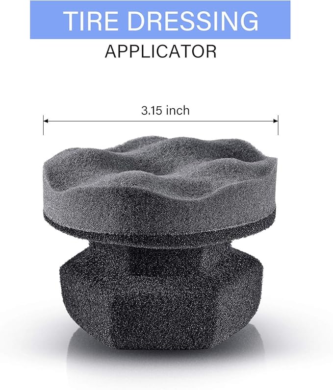 BBTO 3 Pieces Tire Shine Applicator Tire Dressing Applicator Pads Sponge Dressing Foam Gel Wet Car Detailing Reusable Cleaning Supplies for Car