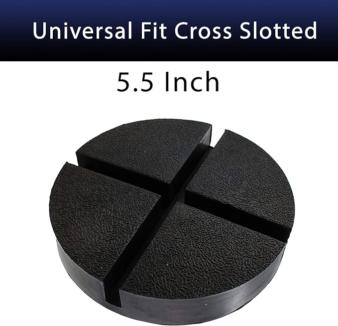 Universal Fit 5.5” Large Rubber Jack Pad/Slotted Jack Pucks | Made from Heavy Duty Rubber, The Ultimate Protector for Frame Rail and Paint