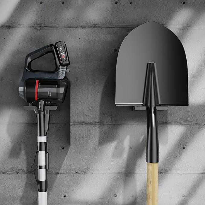 2 Pack Garden Tool Hanger for Garage Wall,Garage Tools Storage and Organizer Racks for Leaf Blower,String Trimmer,Weedeater,Chainsaw and Other Garden Tools, 2025 Yard Maintenance Must Haves