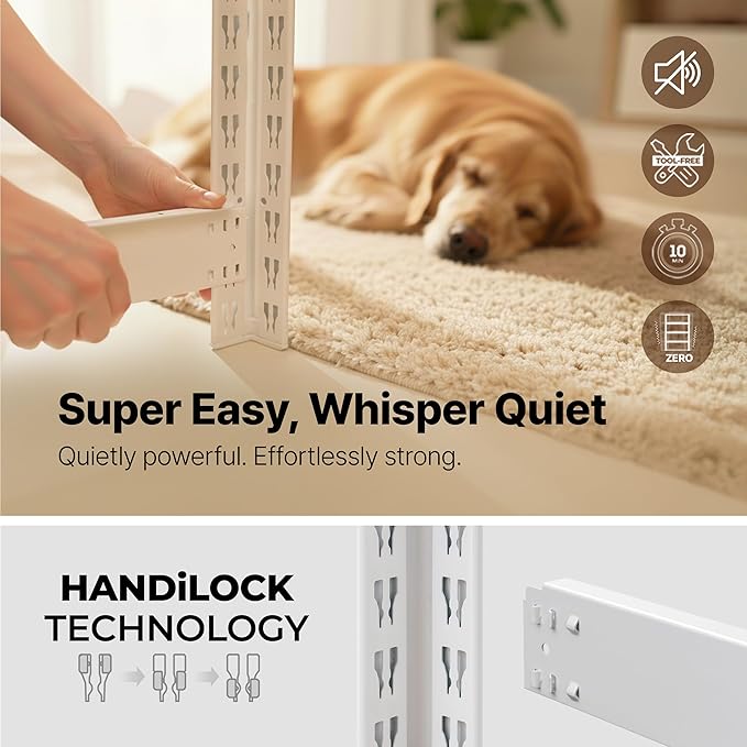 HOMEDANT House 24.4" W 5 Tier Heavy Duty Garage Shelving Adjustable Metal Rack Storage Shelves Standing Shelf Unit Organizers Pantry Closet Office White 2Pack