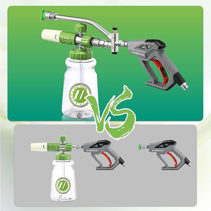 M MINGLE Dual Lance Pressure Washer Wand for Foam Cannon, Dual-Connector Power Washer Wand with 5 Pressure Washer Nozzle Tips, 5000 PSI