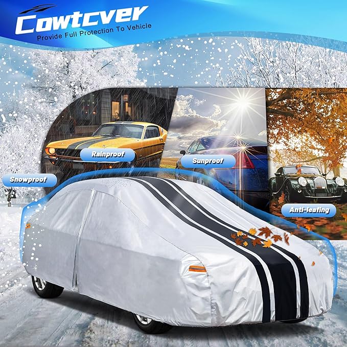 10-Layer Waterproof Sports/Coupe/Cabriolet Car Cover. All Weather Full Outdoor Covers. Porsche 911, Chevy Corvette Camaro, NSX Etc.Size A3 (Length 178 to 185 inch)