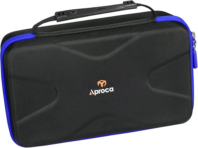 Aproca Tire Inflator Case Compatible with AstroAI Portable Air Compressor Tire Air Pump and Accessories-Black with Blue Zipper (Case Only)