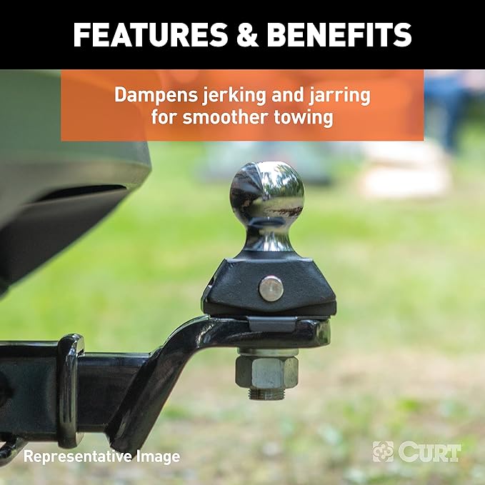 CURT 40246 RockerBall Cushion Hitch Trailer Ball 3,500 lbs, 2-Inch Diameter, 3/4-Inch Shank