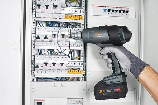 Steinel Cordless Heat Gun MH3 with 8.0 Ah Battery and Charger, 18 V Professional Power Hot Air Gun, LCD Display, 930°F /7 cfm