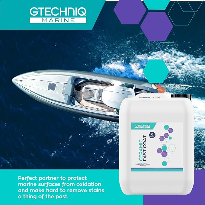 Gtechniq Ceramic Fast Coat - Marine Ceramic Coat - Spray-on, Wipe-Off Ceramic Sealant for Boats - High Gloss, Optically Clear Finish, UV Protection - Dirt & Water Repellent