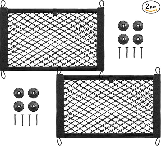 Small Cargo Net, RV Storage Mesh Net, Stretchable Cargo Pouches for Camper, Elastic Netting on Walls for Collecting Kids Toys (2)