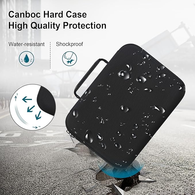 Canboc Hard Carrying Case for Halo Bolt Ultimate 2.0 3.0/ Halo Bolt Ultimate 55500/ Halo Bolt Air+ 1750 Portable Vehicle Jump Starter, Mesh Pocket fit Jump Cables, AC Outlet, Charger, Black