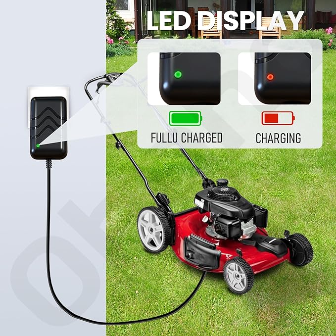587007101 Mower Battery Charger - by Ohoho - Compatible with Husqvarna 587007101 532190097 PR25Y21RKP 428626 190097, Fits HU725AWDEX HD725E HU675FE XT722FE (12 Volt)