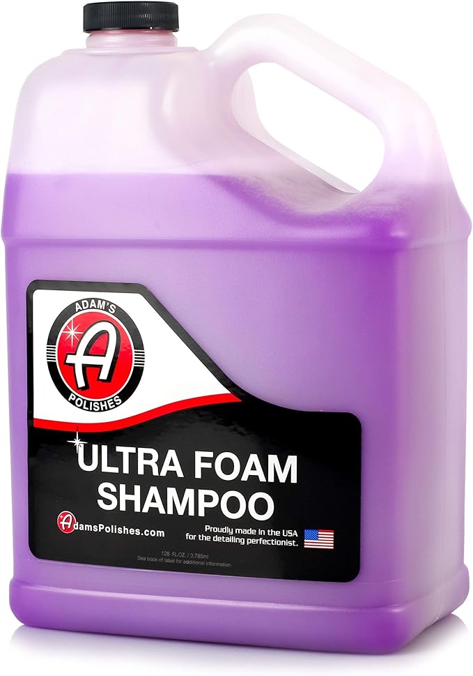 Adam's Polishes Ultra Foam Shampoo Gallon - Our Most Sudsy Car Shampoo Formula Ever - pH Neutral Formula For Safe, Spot Free Cleaning - Ultra Slick Formula That Wont Scratch or Leave Water Spots