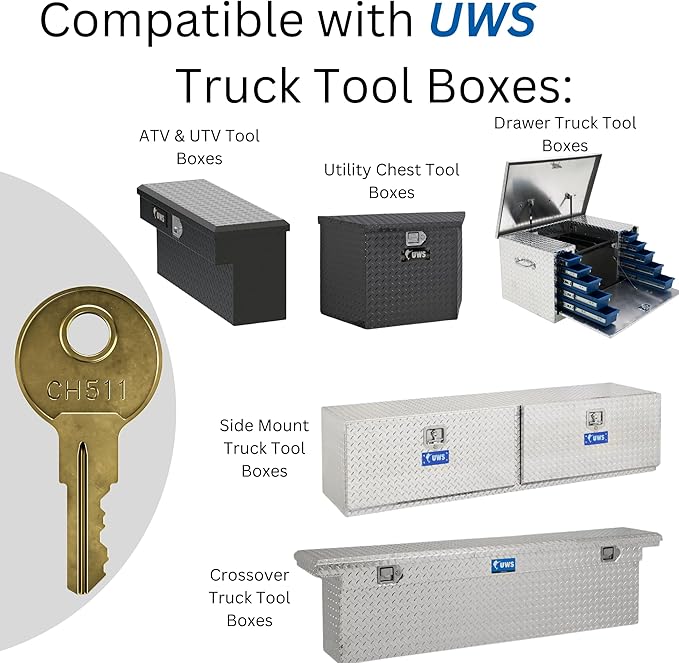 CH511 Key Replacement for Truck Tool Boxes Marked CH511 - Compatible with Any CH511 Lock - Comes with Robby's Cloud Keychain - Key Style May Vary (1 Pack)