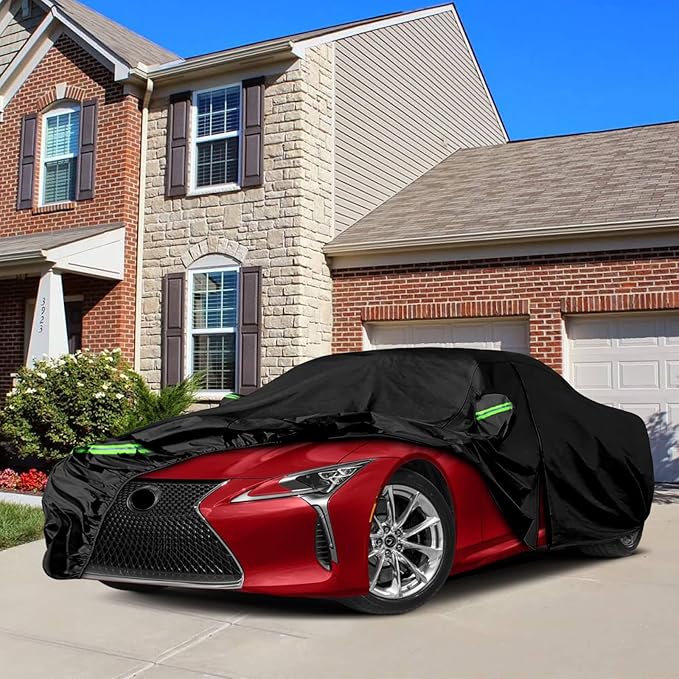 Waterproof Car Cover Replace for 2018-2025 Lexus LC 500 500h, 6 Layers All Weather Car Cover with Zipper Door & Windproof Bands for Snow Rain Dust Hail Protection