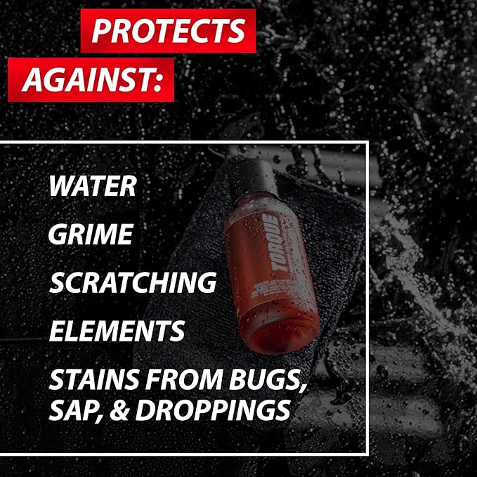 Torque Detail Redline Shine Ceramic Coating 60ml - Ceramic Coating Kit For Cars - Easy To Apply, Over 2 Years of Protection - Premium, Professional Results For Your Car, Boat, RV, Motorbike & More
